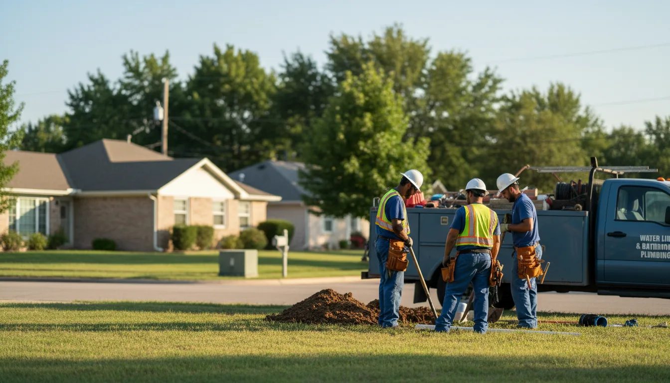 Residential water line and bathroom plumbing service in Monroe, WA